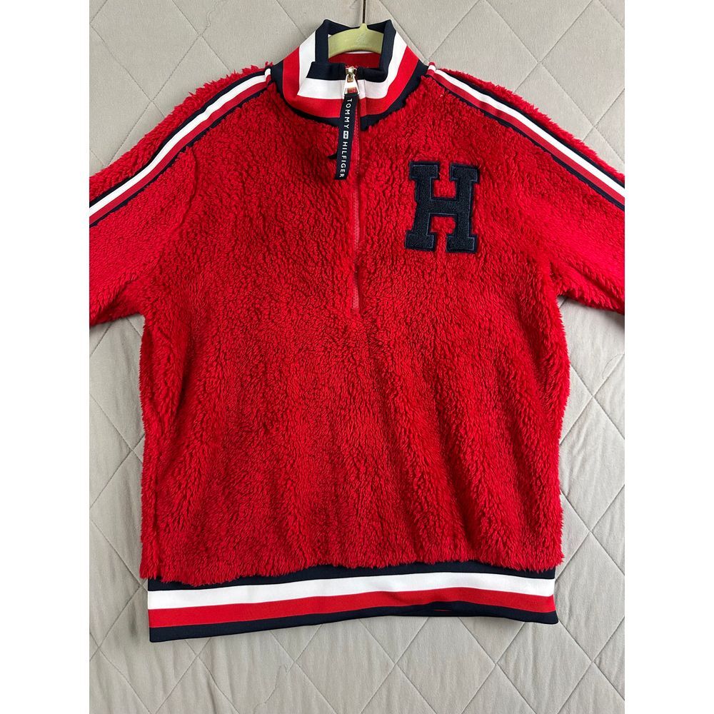 Tommy Hilfiger Jacket Men's Small‎ Faux Shearling Fur 1/4 Zip